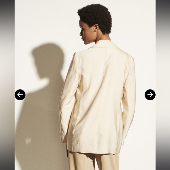 VINCE Drapey Double Breasted Blazer in Cream Size 8 New With Tags - Picture 3 of 16